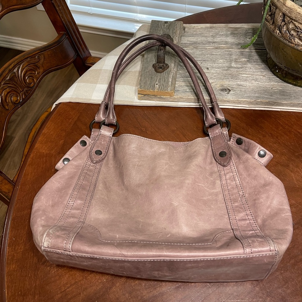 FRYE MELISSA satchel Pull-Up Leather Tote Carryall Shoulder Bag Shopper purse - Picture 2 of 16